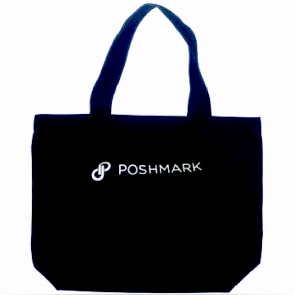Poshmark Large Heavy Duty Canvas Tote Bag Black/White Lettering 20” X 16… - Picture 1 of 2
